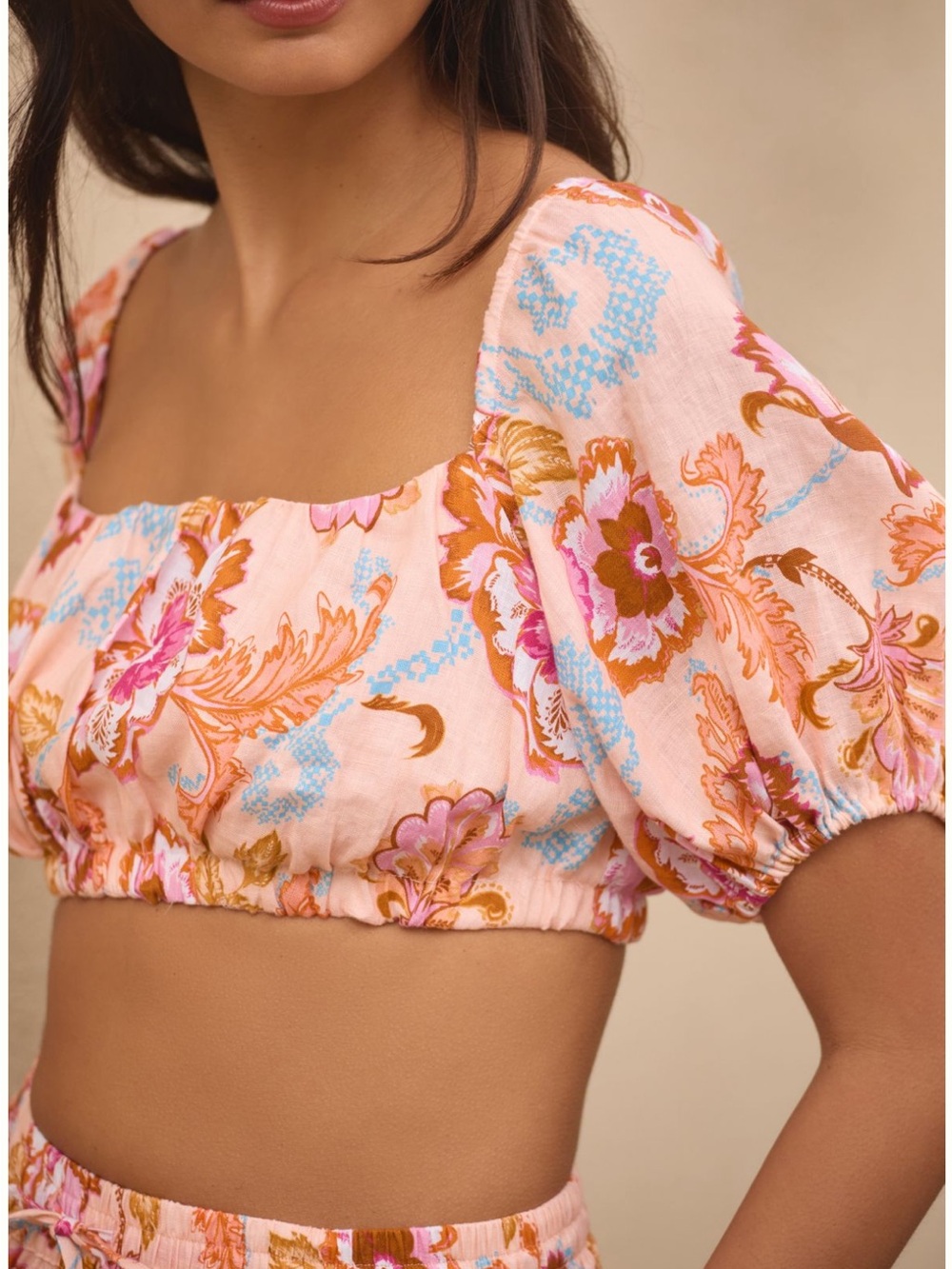 Seafolly Puff-Sleeve Linen
Crop Top